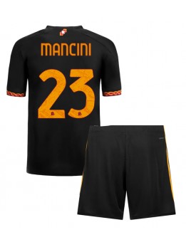 AS Roma Gianluca Mancini #23 Ausweichtrikot für Kinder 2023-24 Kurzarm (+ Kurze Hosen)